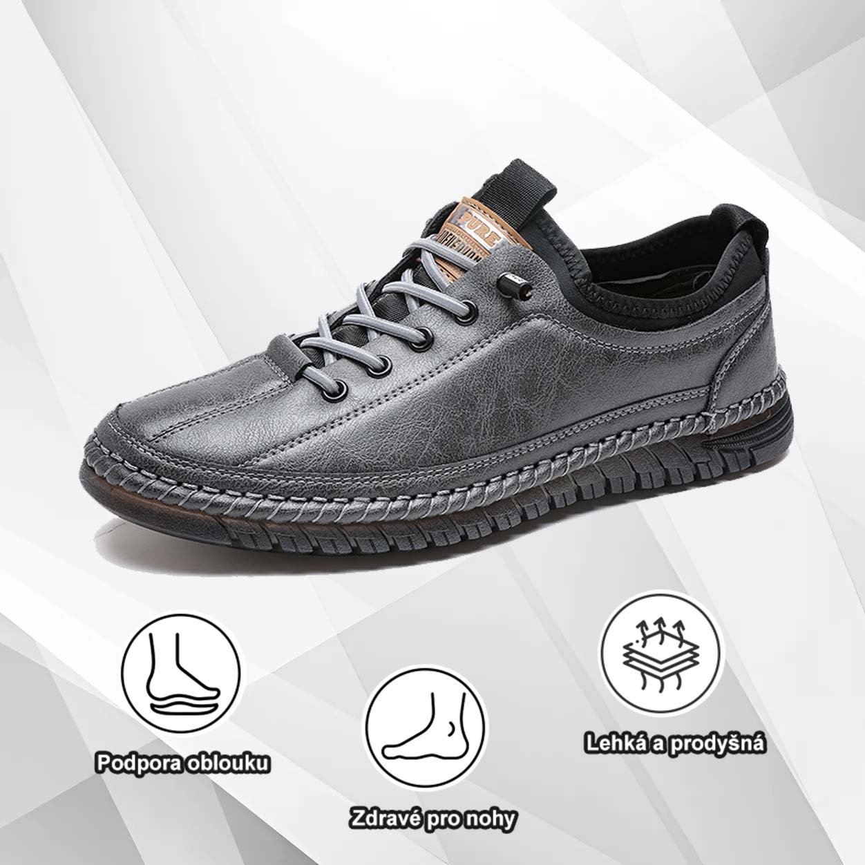 捷克(🔥Dnes sleva 50 % – vezměte si to!) Prémiová stylová ortopedická obuv 👞 – Ergonomický design pro úlevu od bolesti
