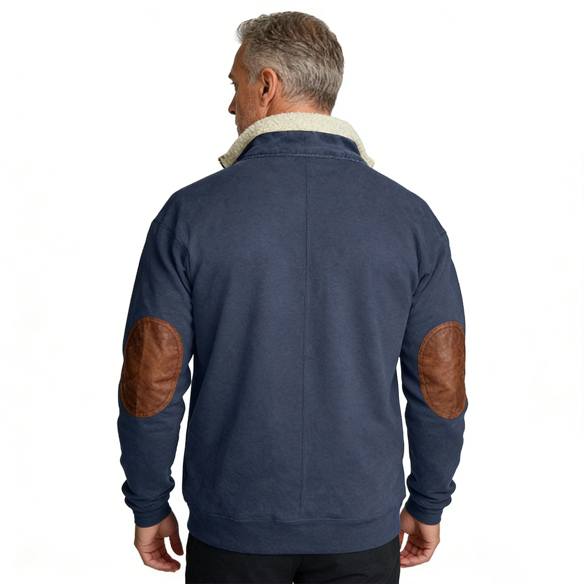 Men's Outdoor Vintage Stand Collar Long Sleeve Cashmere Sweatshirt