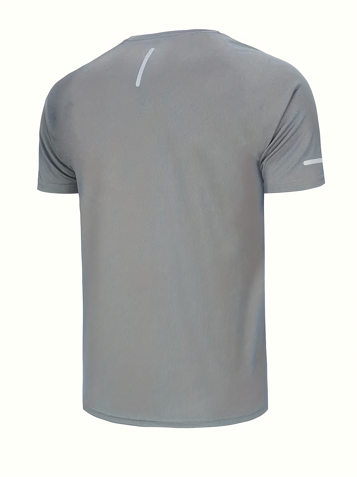Men's Quick-Dry Sports T-Shirt with Reflective Strips, Moisture-Wicking