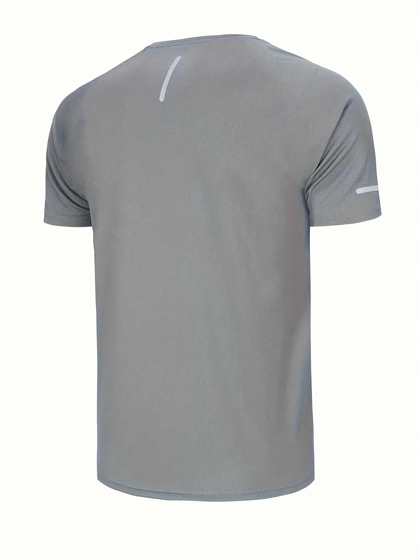 Men's Quick-Dry Sports T-Shirt with Reflective Strips, Moisture-Wicking
