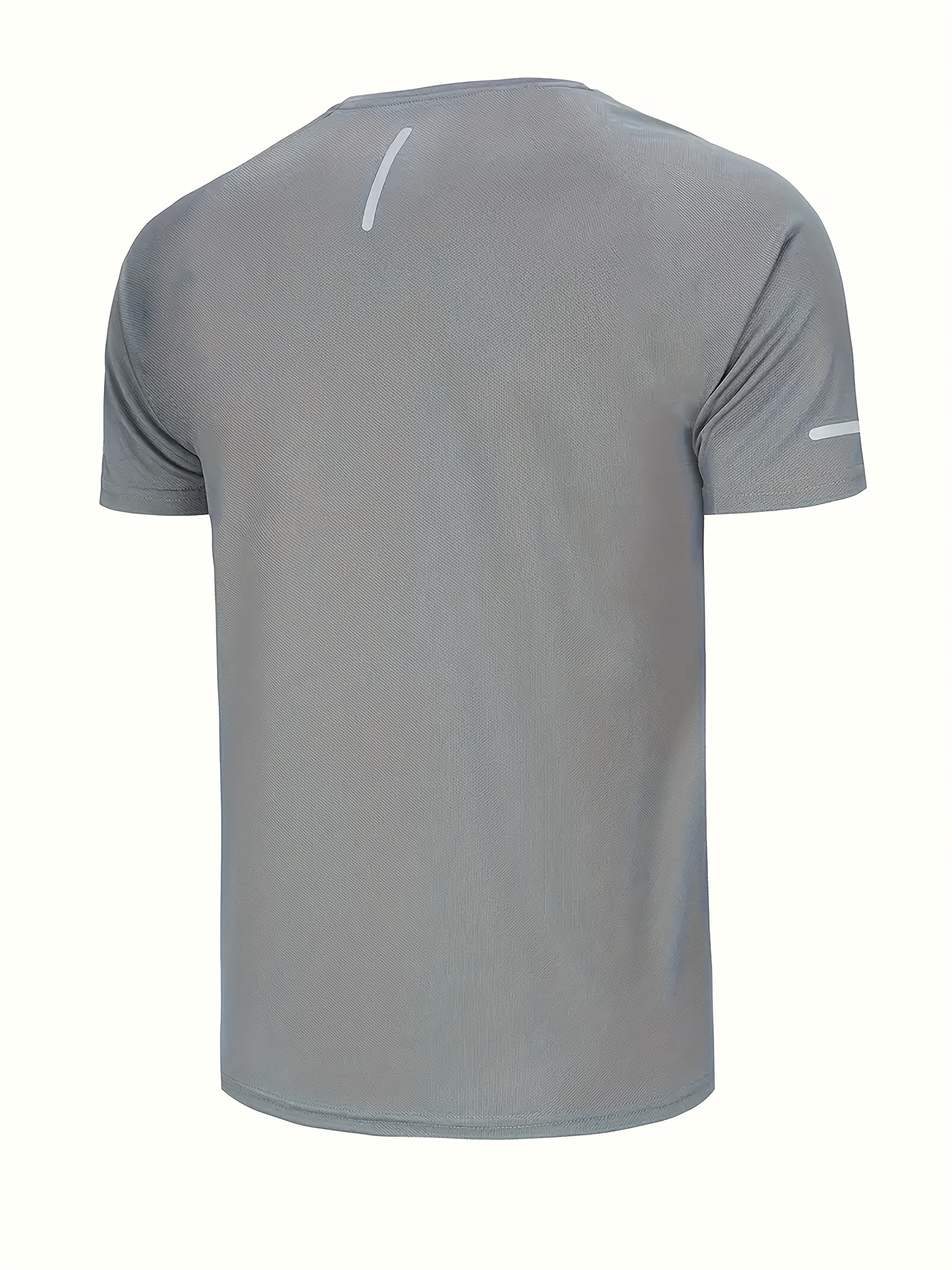 Men's Quick-Dry Sports T-Shirt with Reflective Strips, Moisture-Wicking