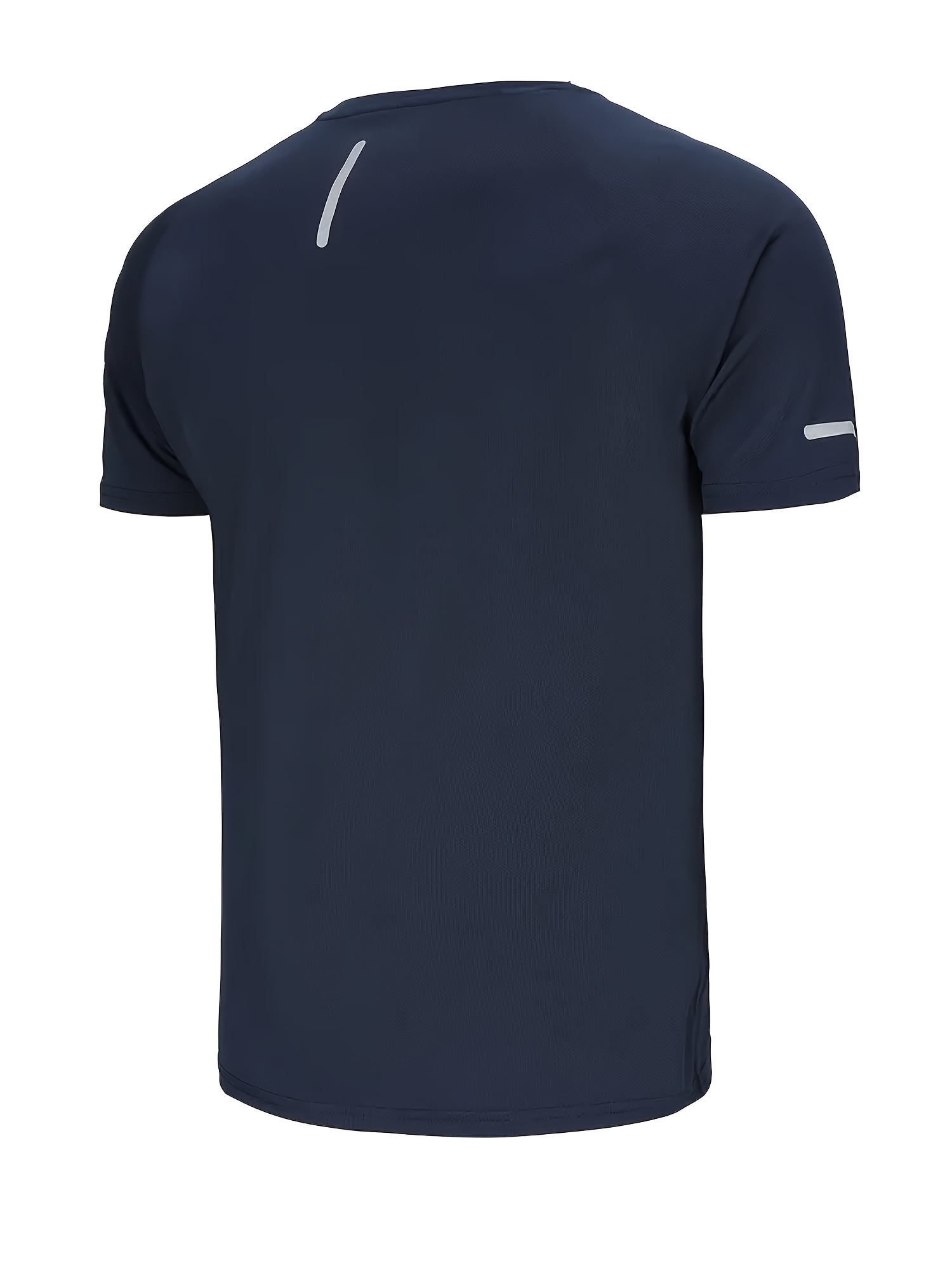 Men's Quick-Dry Sports T-Shirt with Reflective Strips, Moisture-Wicking