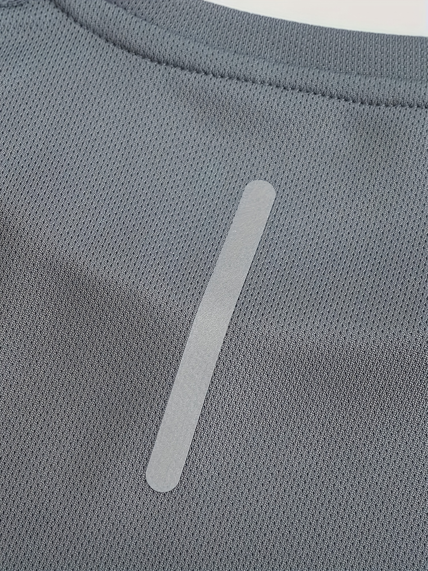 Men's Quick-Dry Sports T-Shirt with Reflective Strips, Moisture-Wicking