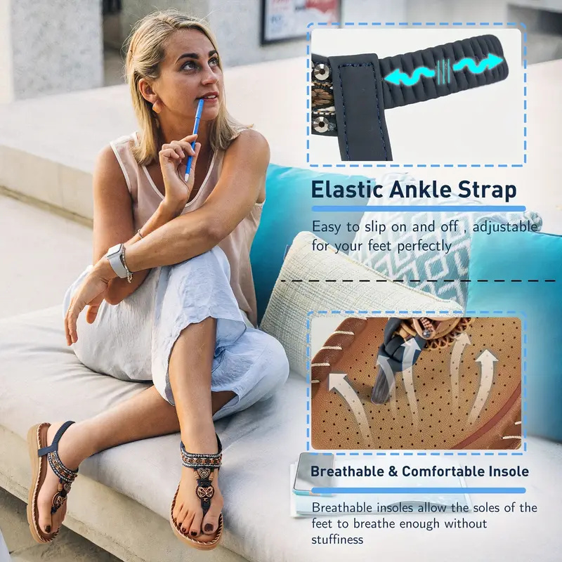 🔥Hot Sale🔥Women's Boho Butterfly Rhinestone Orthopedic Sandals