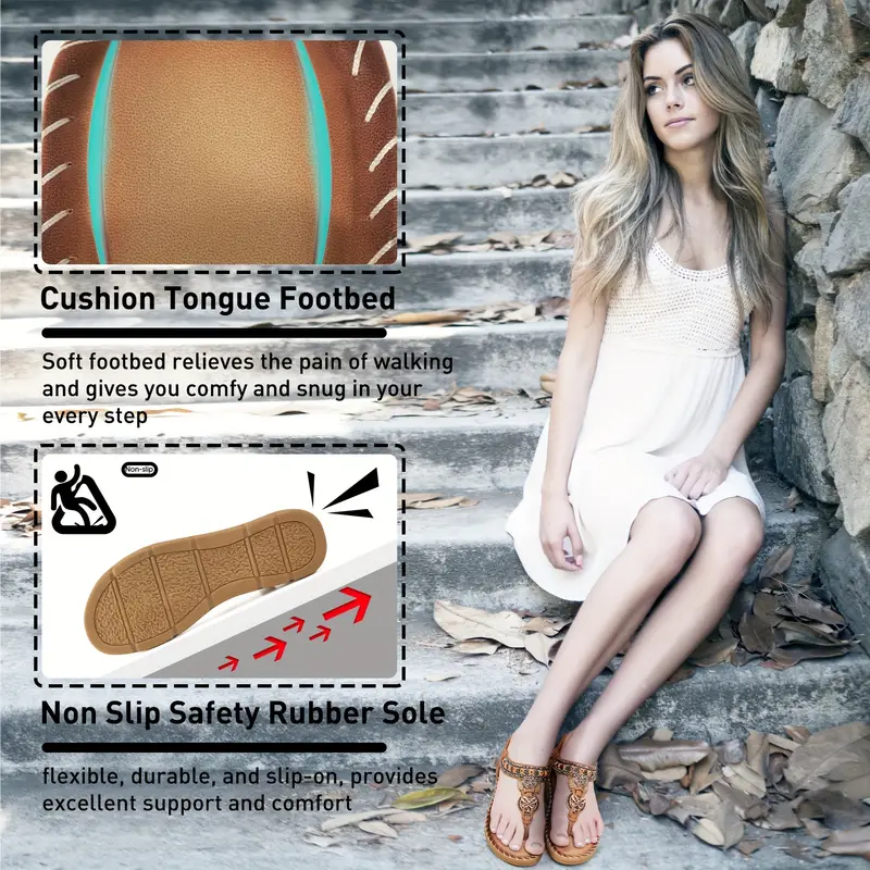 🔥Hot Sale🔥Women's Boho Butterfly Rhinestone Orthopedic Sandals