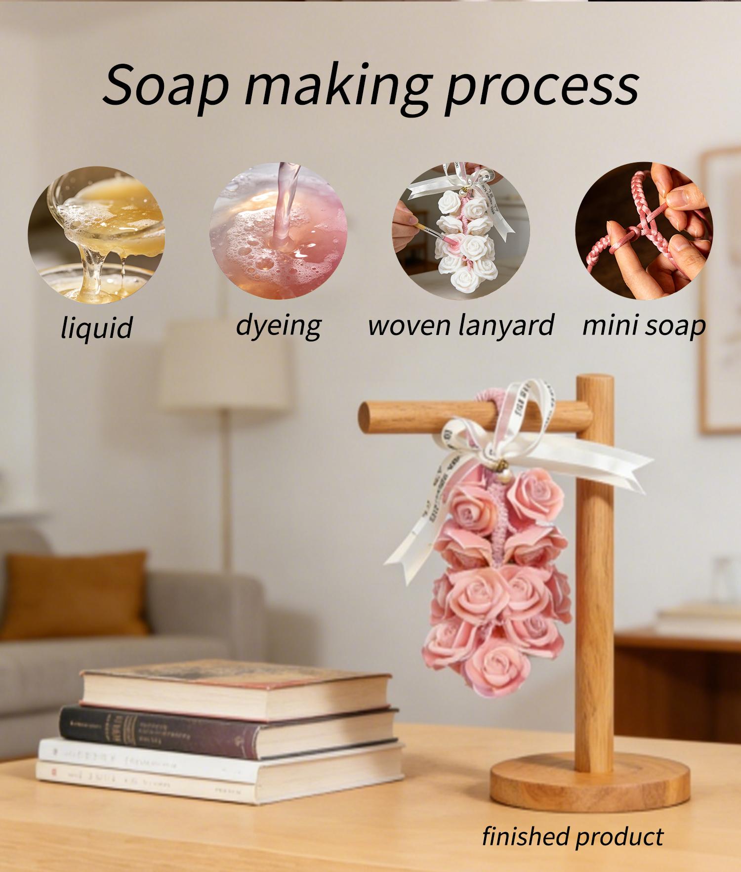 Handcrafted Rose-Shaped Soap Set (16 Pieces), Elegant Rose Design for Valentine&rsquo;s Day Gifts, Romantic Home Decor Accent, Decorative Soap Bouquet for Bathroom or Vanity Display, Handmade Soap Collection for Daily Use and Thoughtful Gifting  soap decor