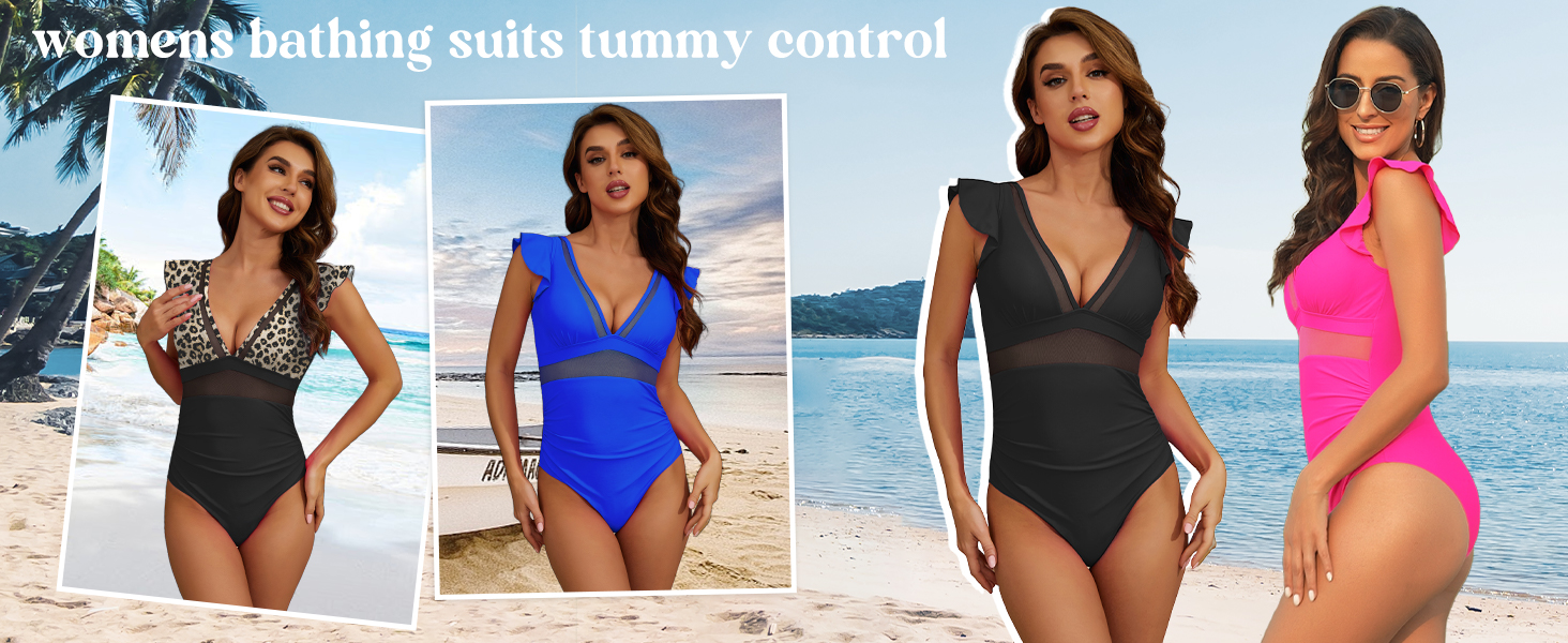 womens one piece swimsuit tummy control bathing suit