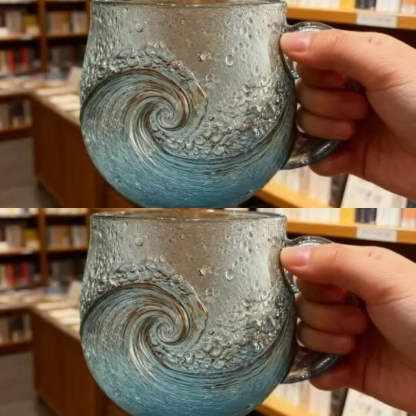 🎄Christmas Best Gifts🔥 Unique Handcrafted Sea Glass Ocean Wave Mug🎁Free Gifts