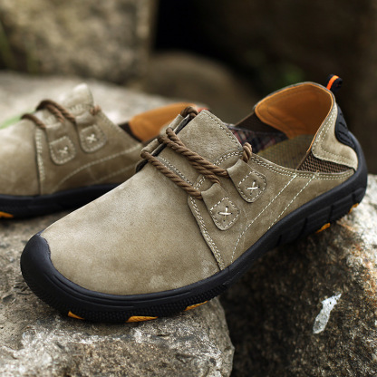 ⏰Promotion 70% OFF - 2025 Spring Men's Orthopedic Comfortable Casual Genuine Leather Slip On Hiking Shoes