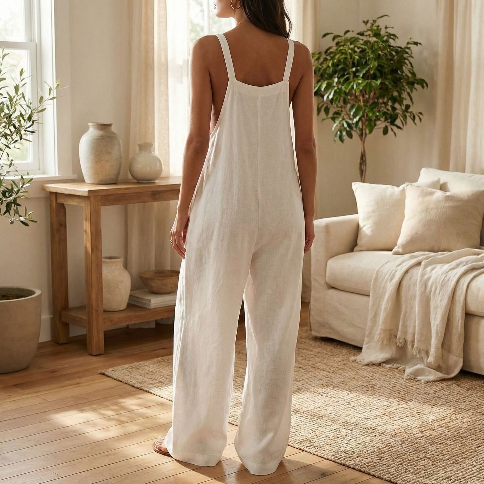 Jumpsuit in a neutral setting