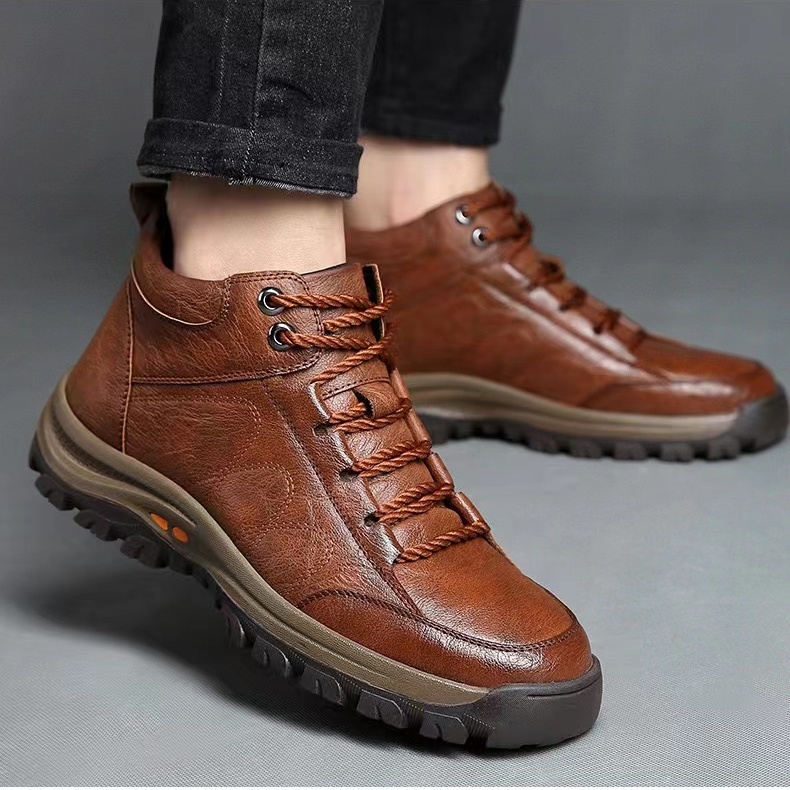 Men's Comfy Arch Support Waterproof Lightweight Handmade Genuine Leather Shoes