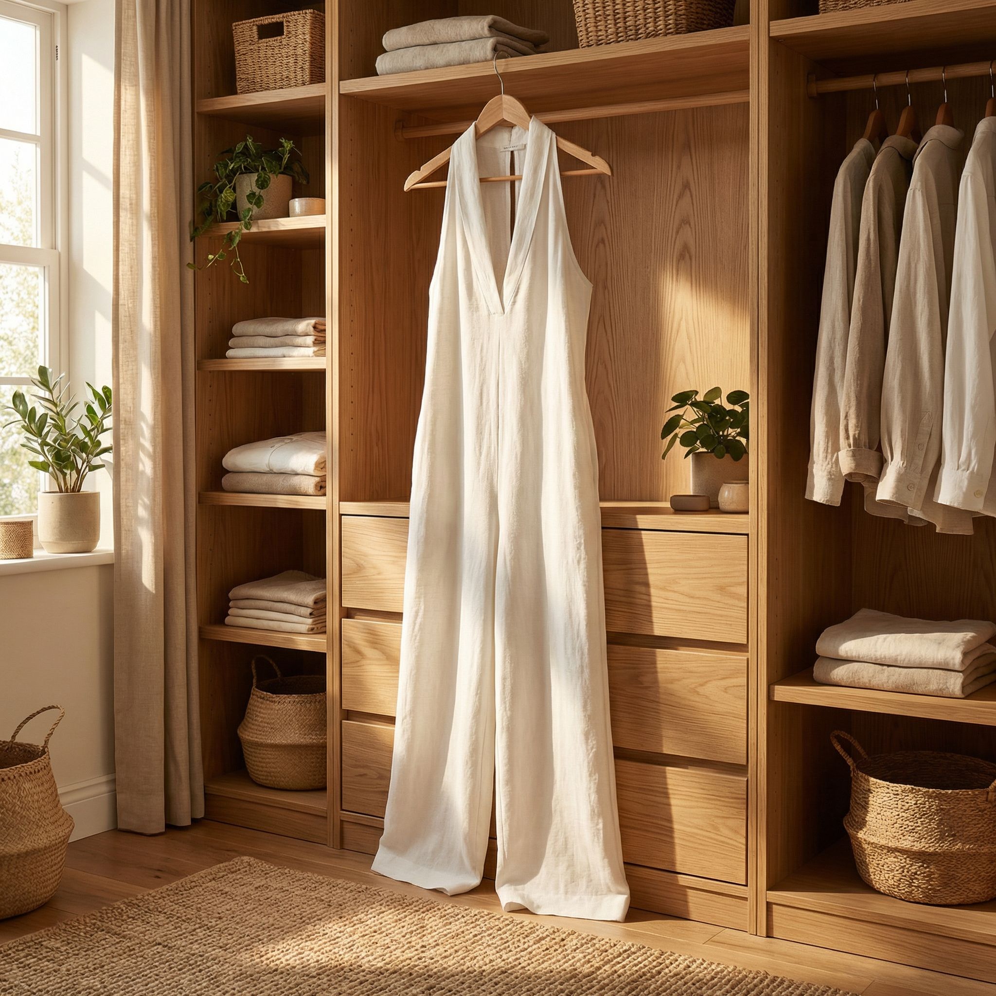 Model laughing, showcasing comfort