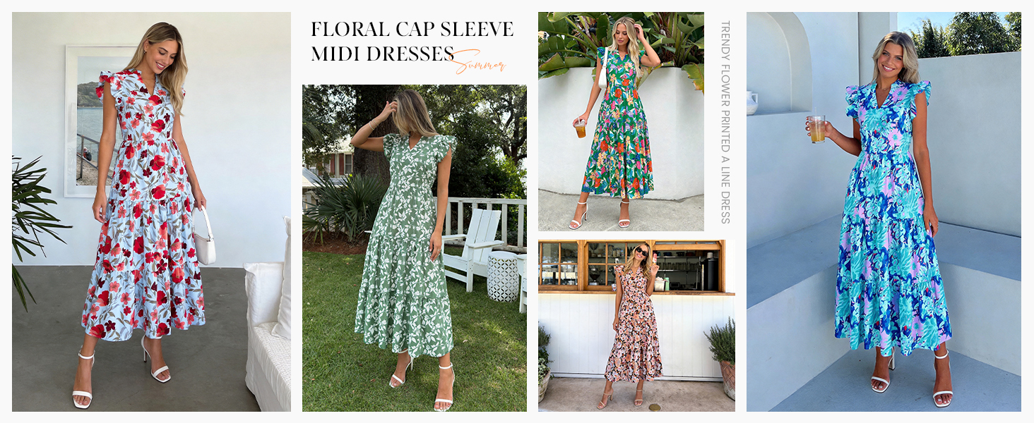 Women V Neck Long Sundresses