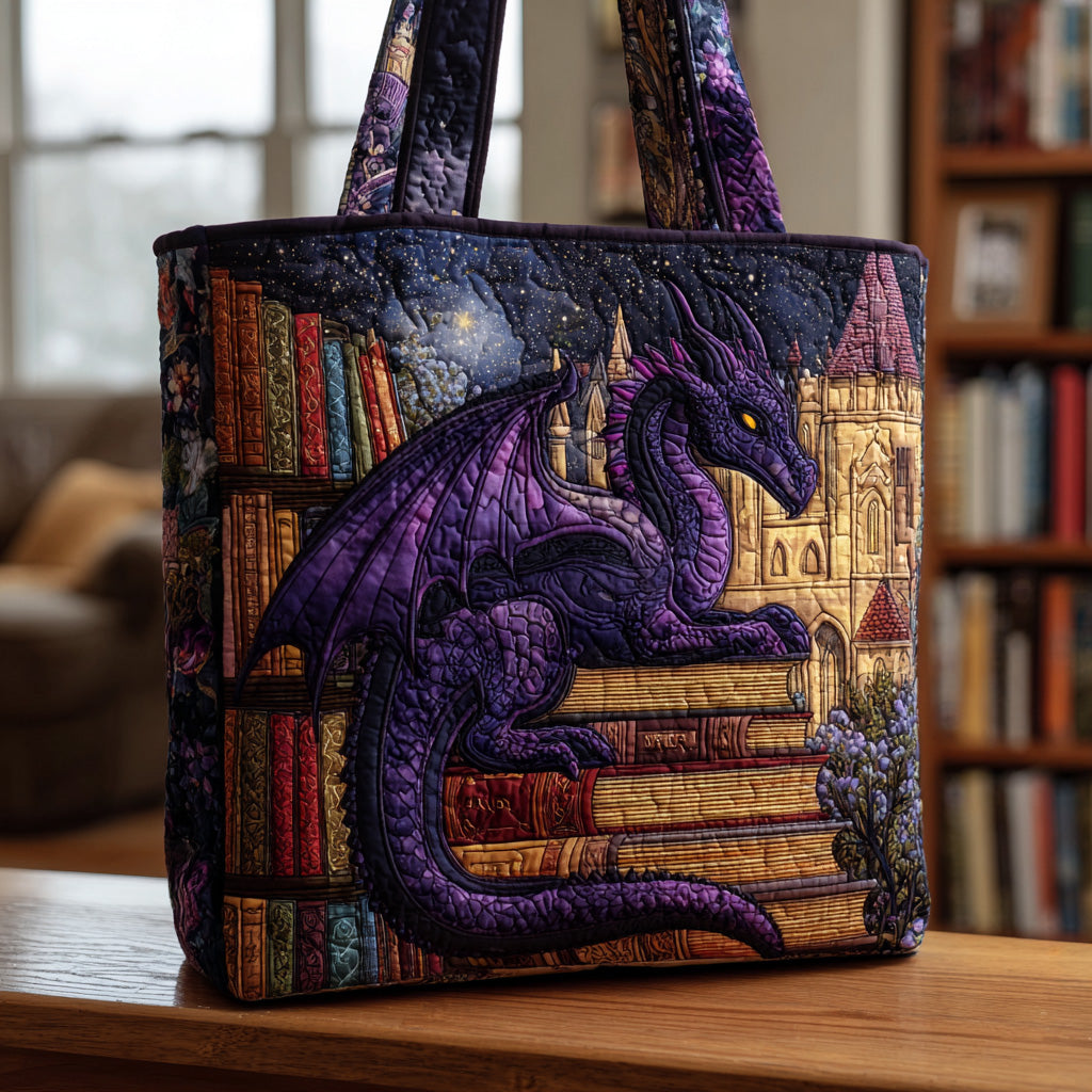 Library Dragon Quilted Tote Bag GFTONL5036