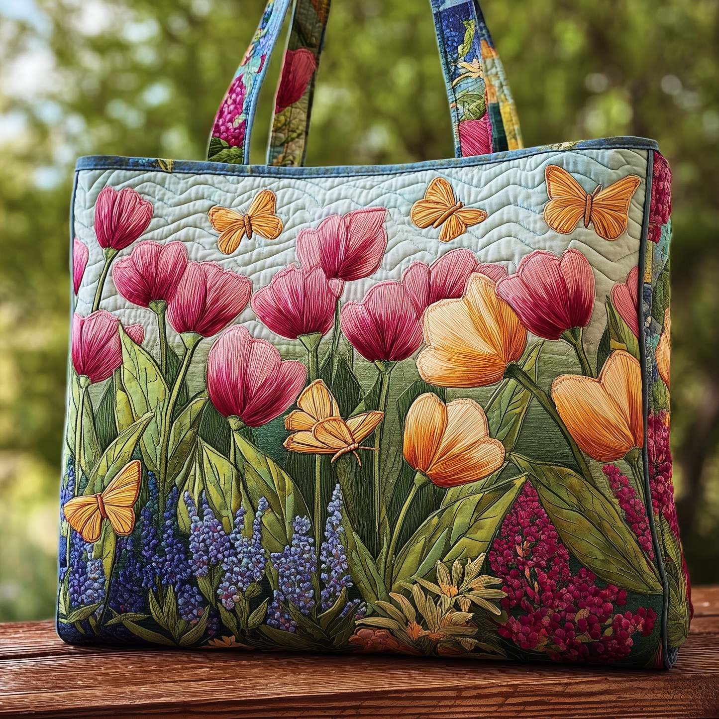 Tulip Blooms Quilted Tote Bag GFTOMA2545
