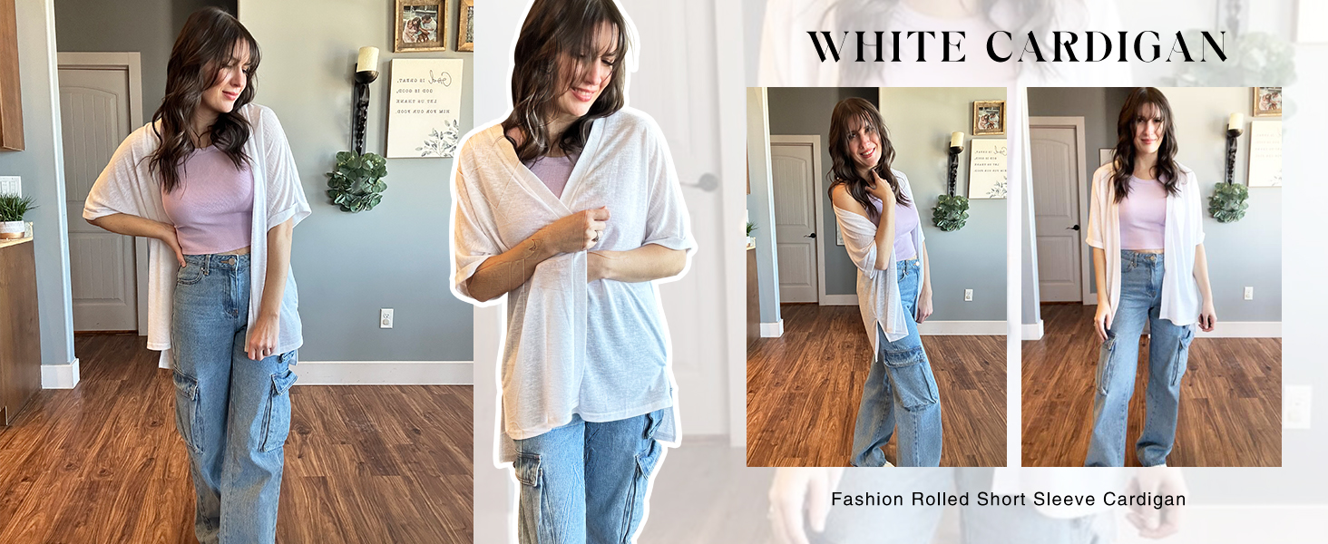 white cardigan