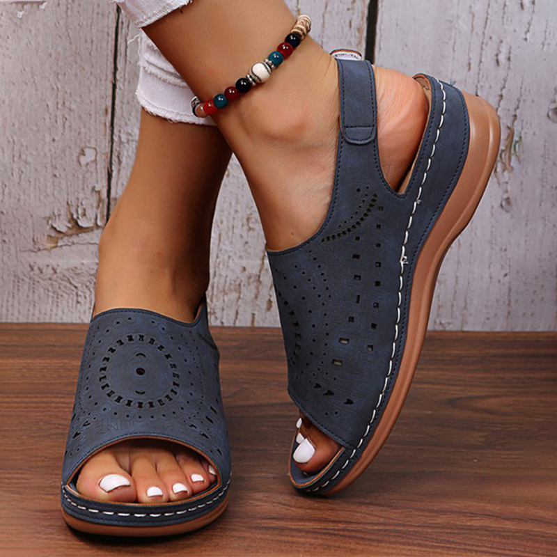 Womens Casual Peep Toe Hollow Out  Wedges Sandals