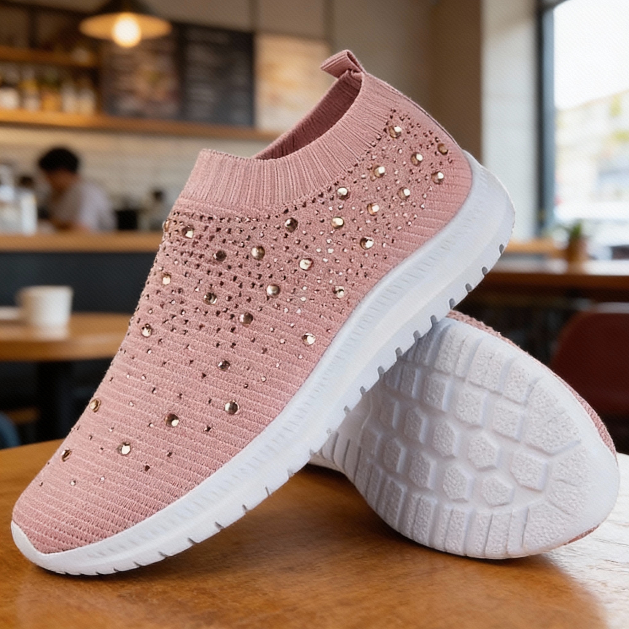 Close-up of the ultra-breathable knitted upper