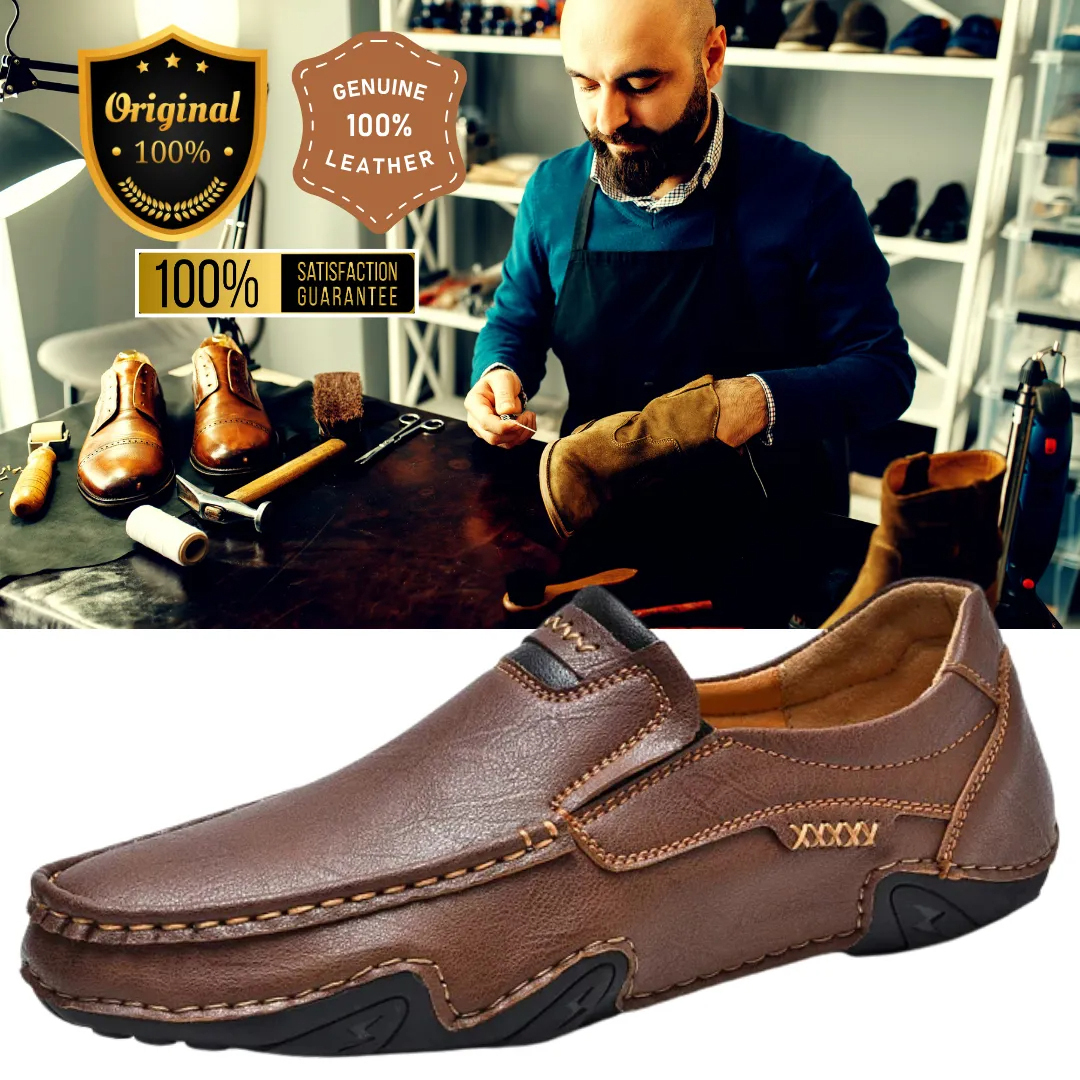 Men's Genuine Leather Slip-On Loafers