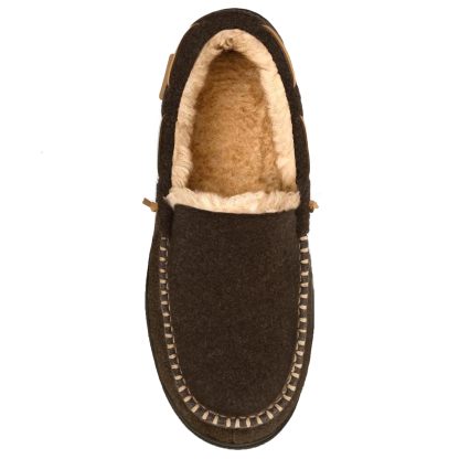 Men's Daily Non-Slip Warm Plush Wide Toe Slip-On Loafers Slippers