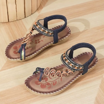 🔥Last Day Promotion 50% OFF🔥Women's Elegant Rhinestone Heart Flat Sandals