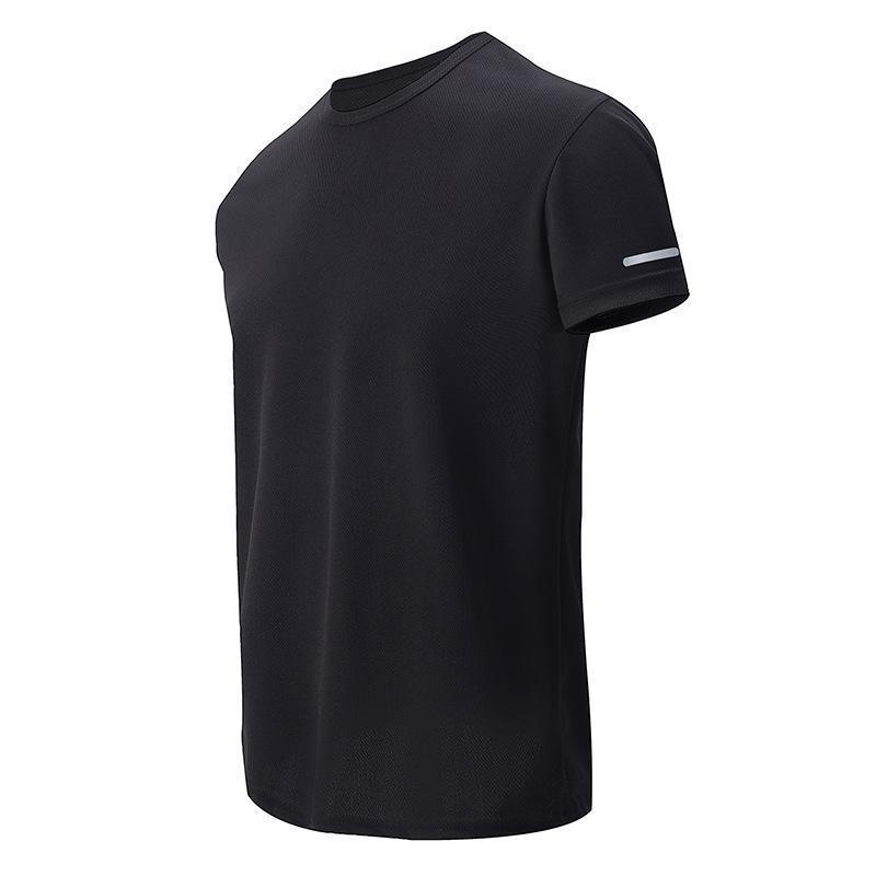 Men's Quick-Dry Sports T-Shirt with Reflective Strips, Moisture-Wicking