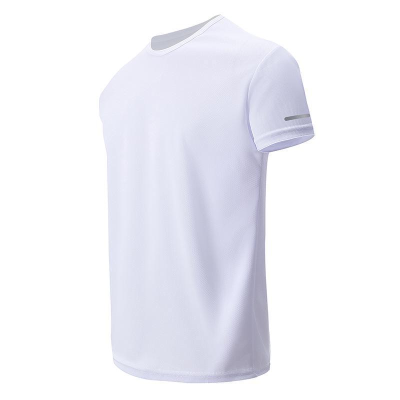 Men's Quick-Dry Sports T-Shirt with Reflective Strips, Moisture-Wicking