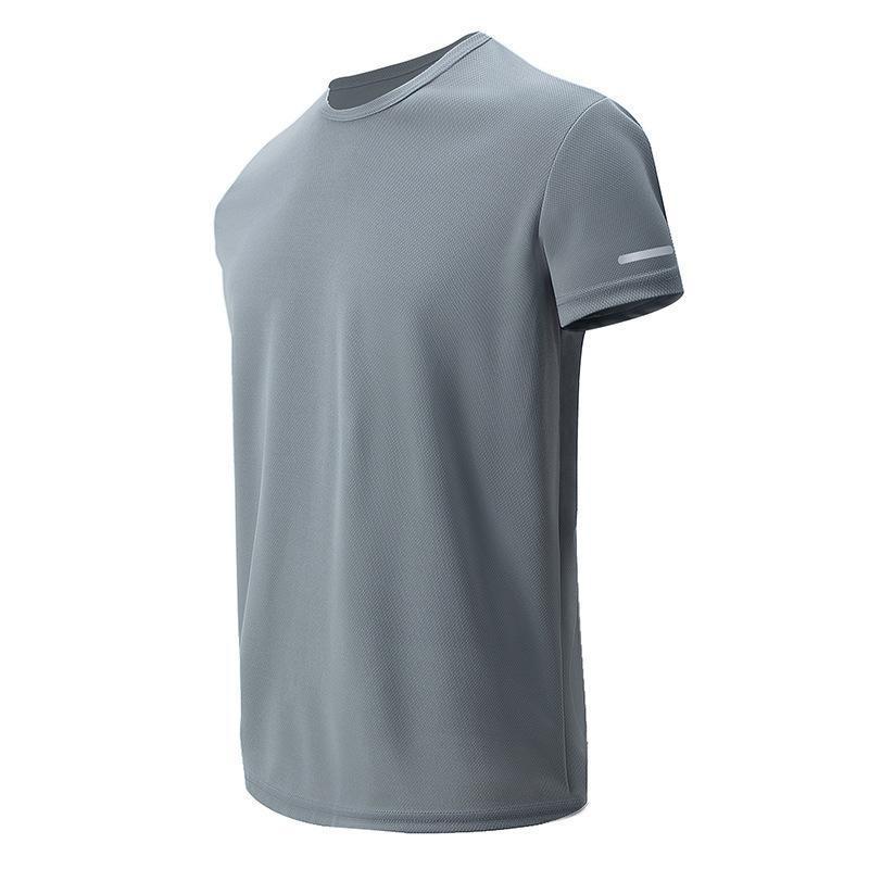 Men's Quick-Dry Sports T-Shirt with Reflective Strips, Moisture-Wicking