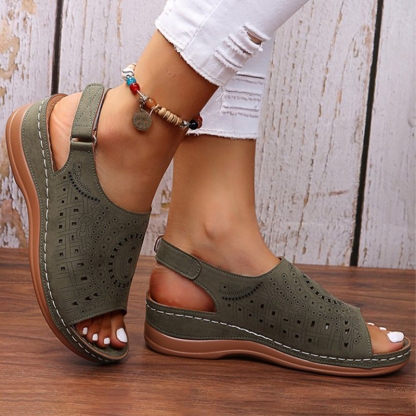 Womens Casual Peep Toe Hollow Out  Wedges Sandals