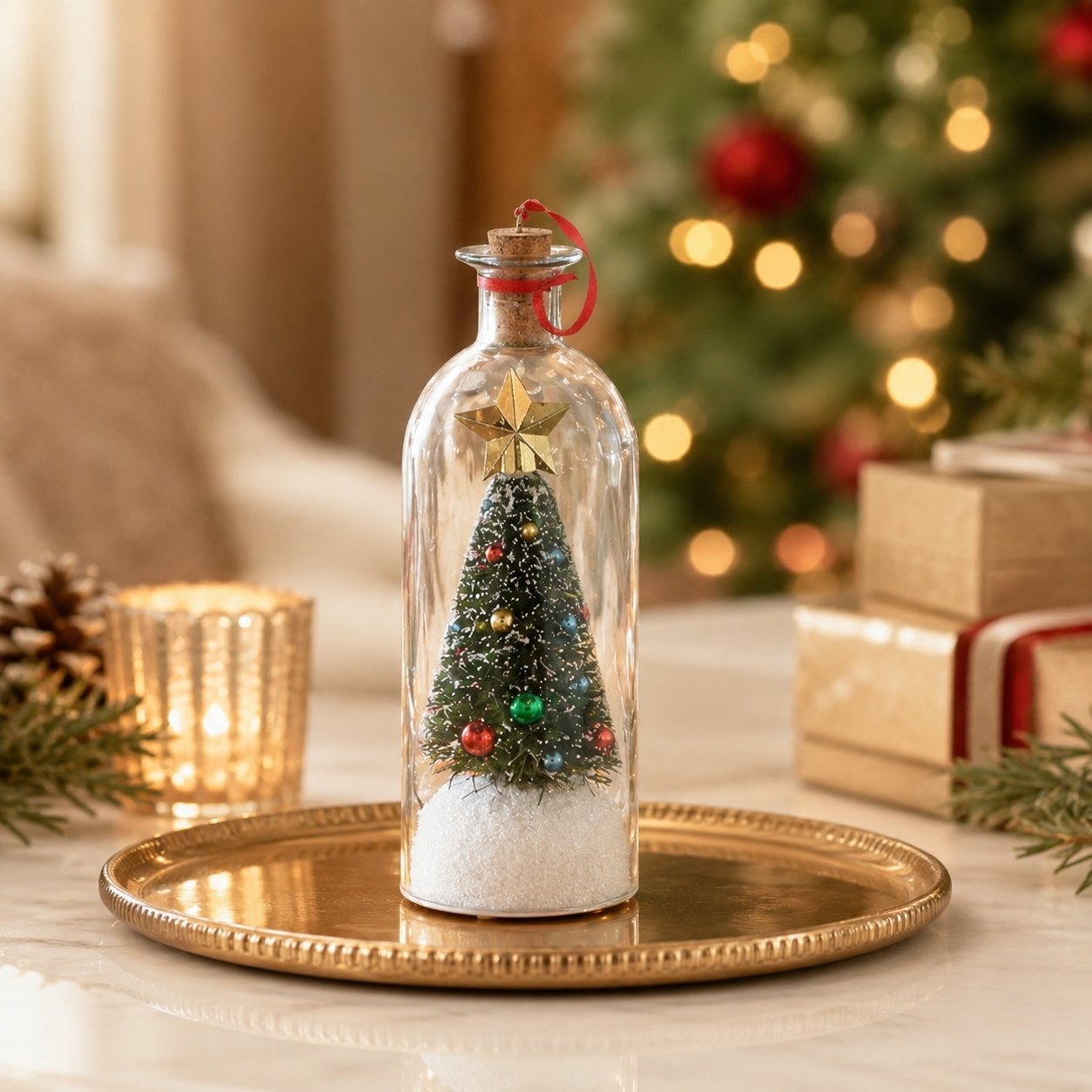 Nostalgic artisan glass bottle ornament