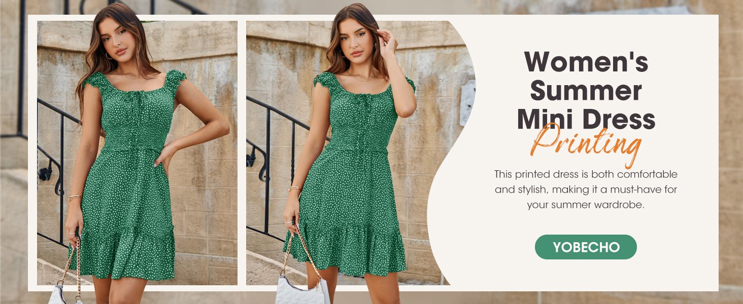 Women's Summer Sweetheart Neckline Printing Dress