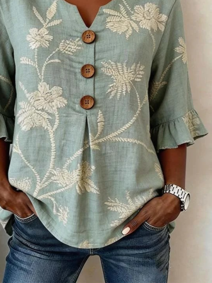 Vintage Cotton And Linen Others Loose Shirt