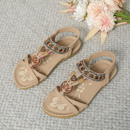 Women's Elegant Rhinestone Butterfly Flat Sandals