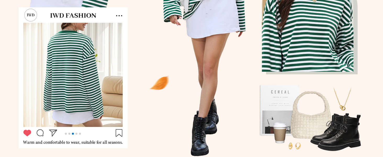 striped long sleeve shirt women