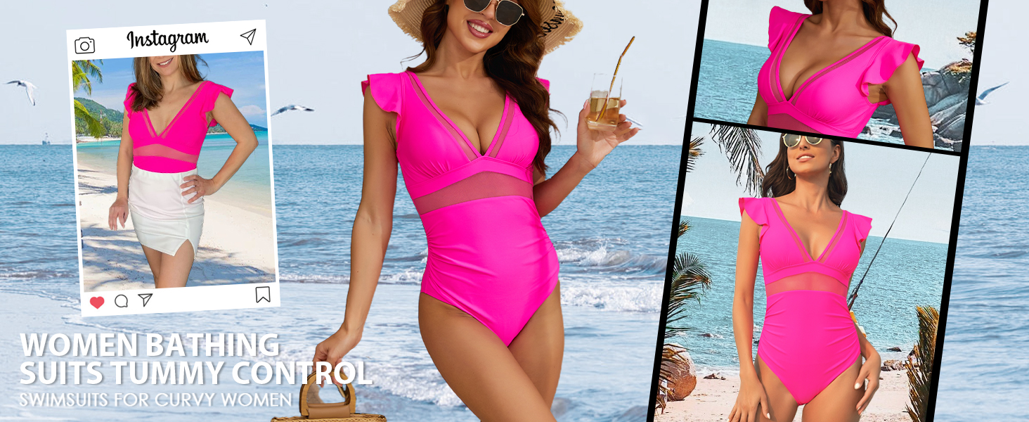 women tummy control swimsuit