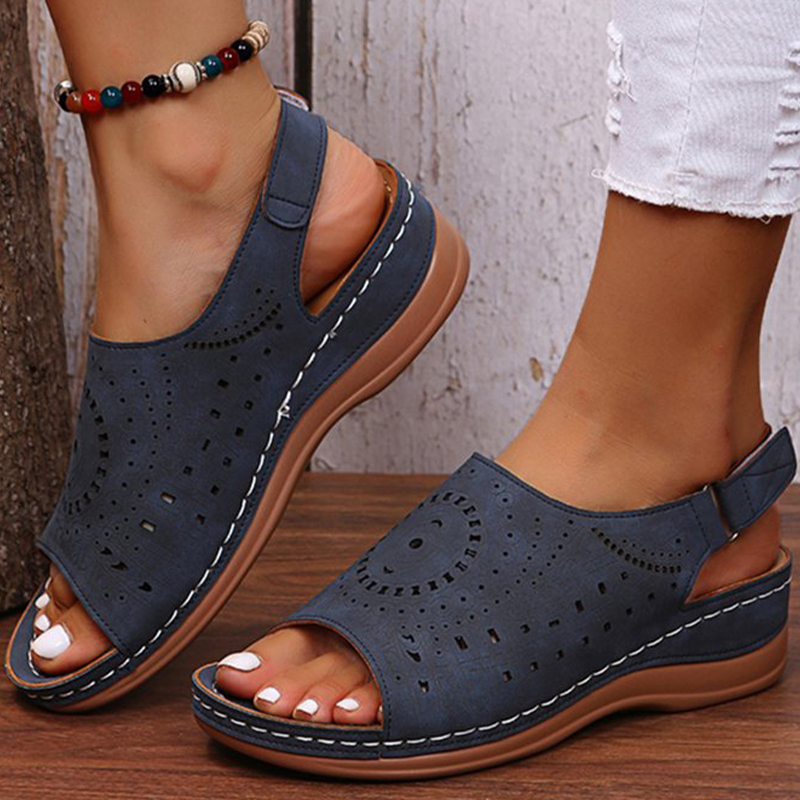 Womens Casual Peep Toe Hollow Out  Wedges Sandals