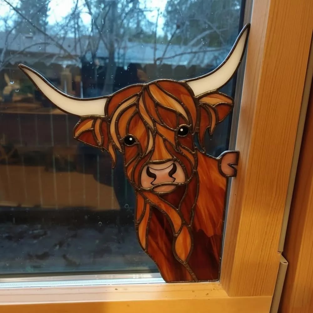 Highland Cow Window Corner Decor