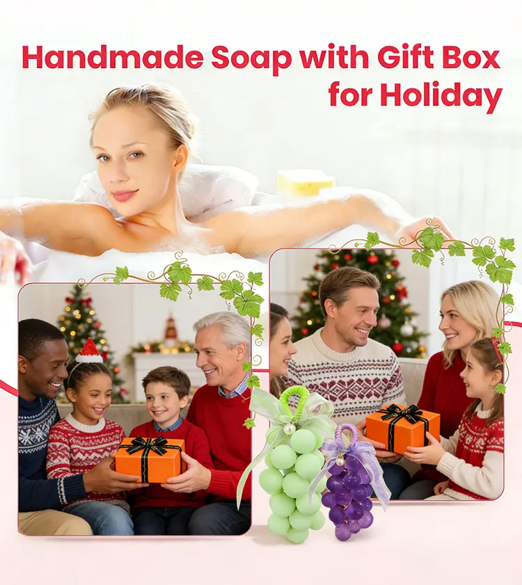 Handmade Grape-Shaped Soap Set