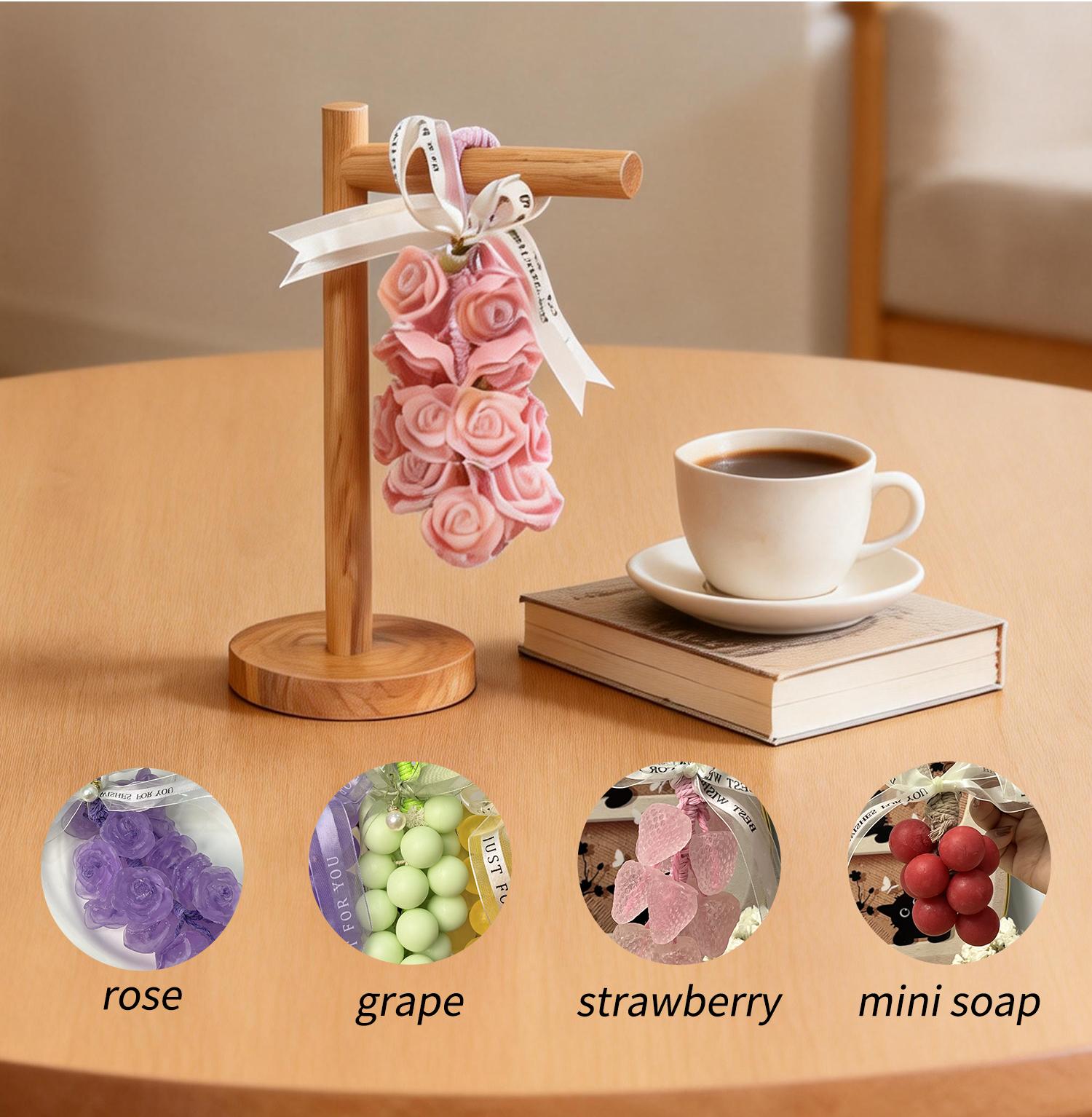 Handcrafted Rose-Shaped Soap Set (16 Pieces), Elegant Rose Design for Valentine&rsquo;s Day Gifts, Romantic Home Decor Accent, Decorative Soap Bouquet for Bathroom or Vanity Display, Handmade Soap Collection for Daily Use and Thoughtful Gifting  soap decor