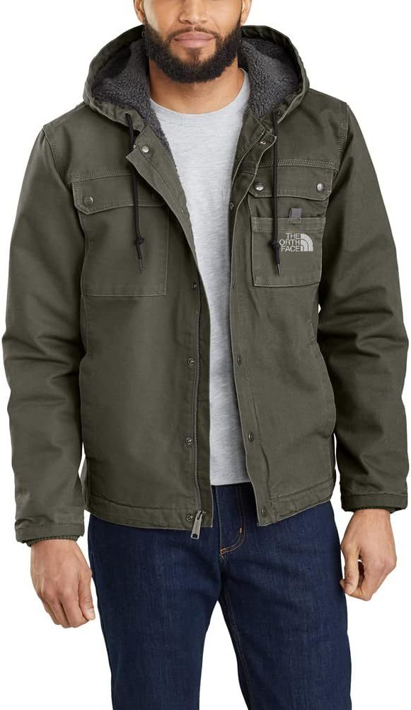 Carhartt Men's Relaxed Fit Washed Duck Sherpa-Lined Utility Jacket Work Outerwear