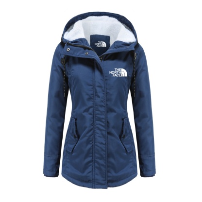 2024 TNF®-Solid Hood Thicken Parkas Long Coats, Casual Coat For Fall & Winter