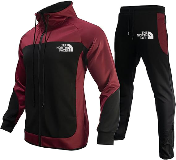 Conjunto de sudadera con capucha y pantalones deportivos con cremallera completa para hombre