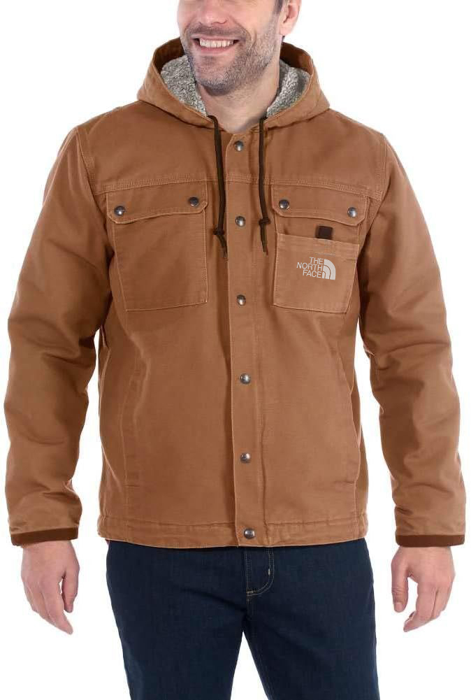 Carhartt Men's Relaxed Fit Washed Duck Sherpa-Lined Utility Jacket Work Outerwear