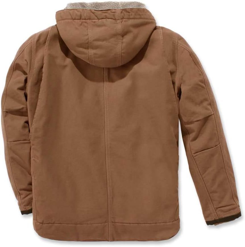 Carhartt Men's Relaxed Fit Washed Duck Sherpa-Lined Utility Jacket Work Outerwear