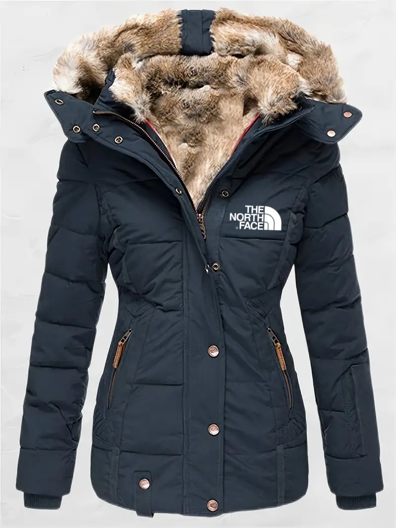 2024 TNF®-Womens Coats Winter Zipper Hooded Faux Fur Inside Down Jackets