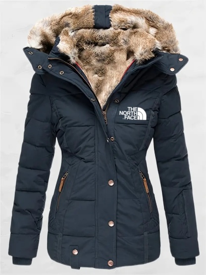 2024 TNF®-Womens Coats Winter Zipper Hooded Faux Fur Inside Down Jackets