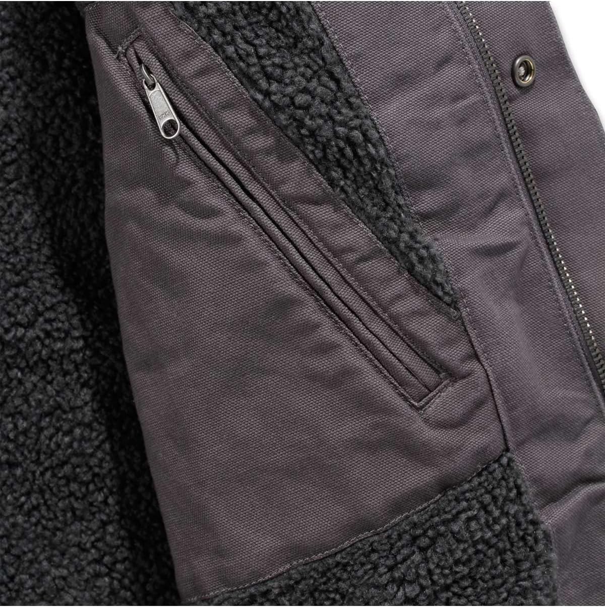 Carhartt Men's Relaxed Fit Washed Duck Sherpa-Lined Utility Jacket Work Outerwear