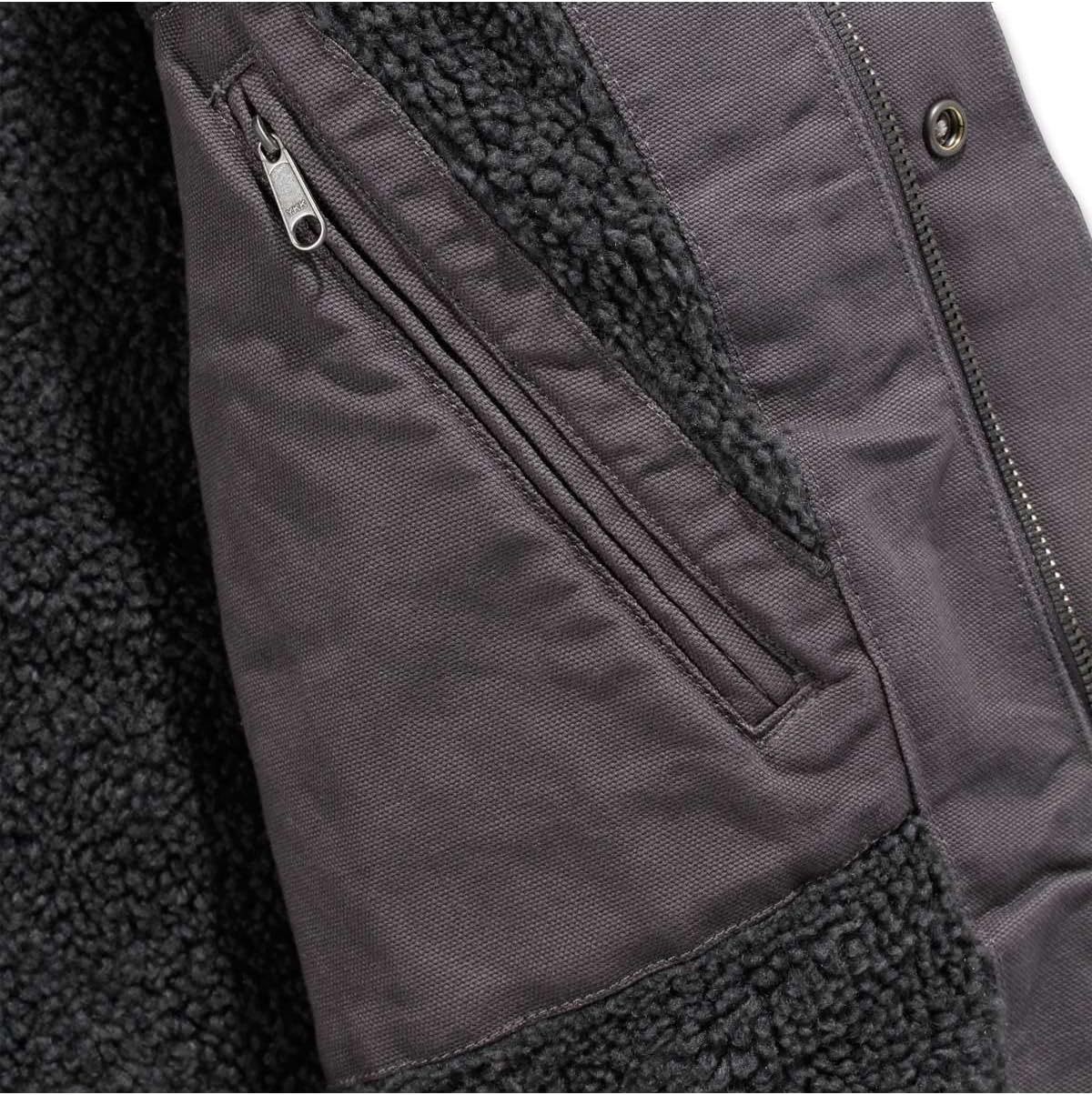 Carhartt Men's Relaxed Fit Washed Duck Sherpa-Lined Utility Jacket Work Outerwear