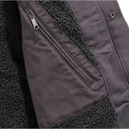 Carhartt Men's Relaxed Fit Washed Duck Sherpa-Lined Utility Jacket Work Outerwear