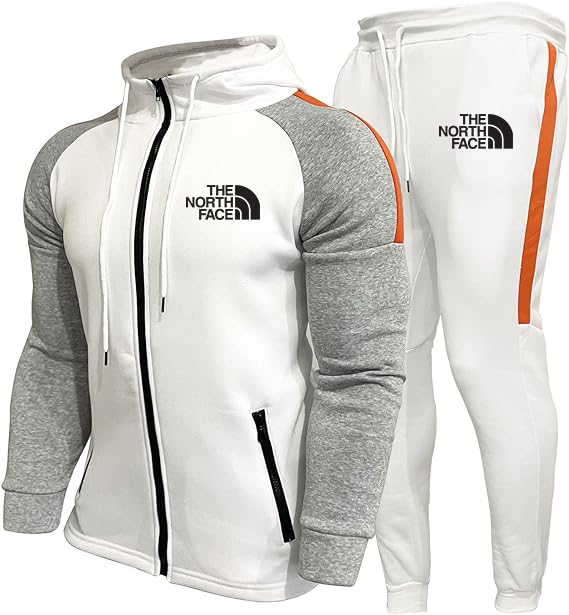 Conjunto de sudadera con capucha y pantalones deportivos con cremallera completa para hombre